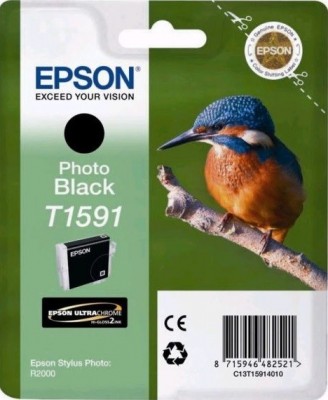 C13T15914010 Картридж Epson T1591 для Stylus Photo R2000 (photo black) (cons ink)