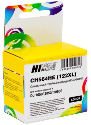 Картридж Hi-Black (CH564HE) для HP DJ 1050/ 2050/ 2050S, №122XL, Color