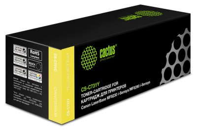6269B002 Cactus Cartridge 731Y Картридж (CS-C731Y) для принтеров Canon LaserBase MF8230 i-Sensys/MF8280 i-Sensys желтый (1 800 стр.)