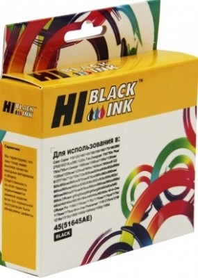 Картридж Hi-Black (HB-51645AE) для HP DJ 850C/ 970C/ 1600C, №45, Bk