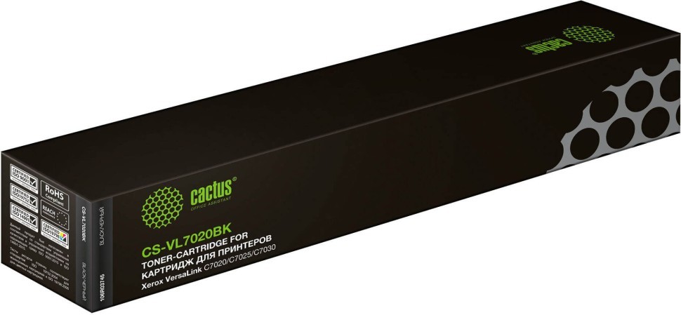 Картридж Cactus 106R03745 (CS-VL7020BKRU) Black для Xerox VersaLink C7020/ C7025/ C7030, чёрный, 23600 стр.
