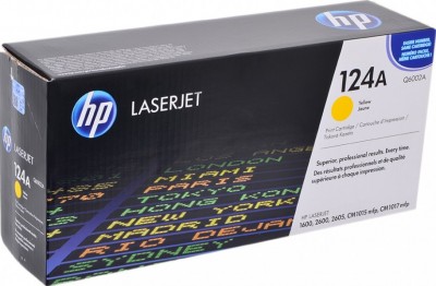 Q6002A (124A) оригинальный картридж HP для принтера HP LaserJet 1600/ 2600n/ 2605/ 2605dn/ 2605dtn/ CM1015/ CM1017/ CP1600/ CP2600 yellow, 2000 страниц