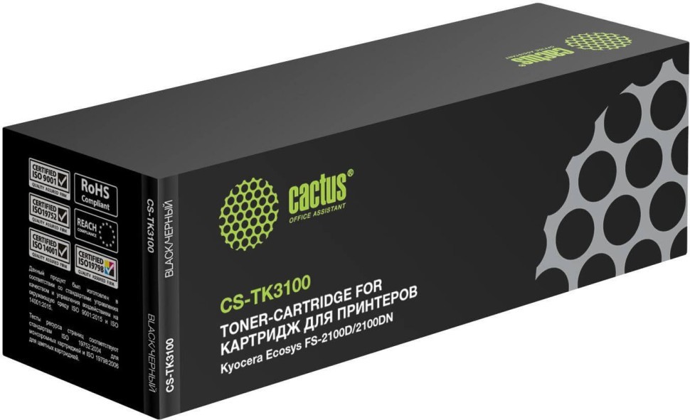 Картридж Cactus TK-3100 (CS-TK3100) для Kyocera Ecosys FS-2100D/ 2100DN, чёрный, 12500 стр.
