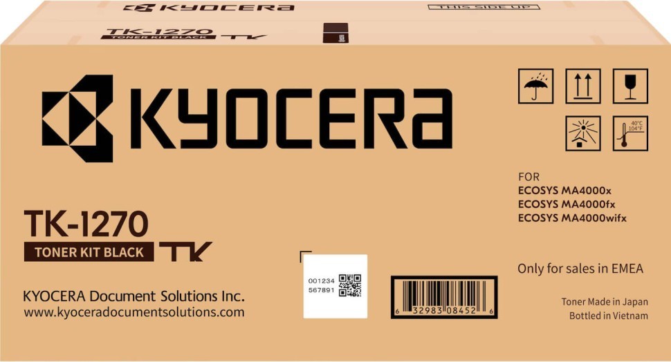 Картридж Kyocera TK-1270 (1T0C140NL0) оригинальный для Kyocera ECOSYS MA4000x/ MA4000fx/ MA4000wifx, 10000 стр.