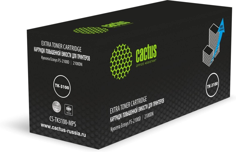 Картридж Cactus TK-3100 (CS-TK3100-MPS) для Kyocera ECOSYS FS-2100D/ FS-2100DN, увеличенный, 25000 стр.