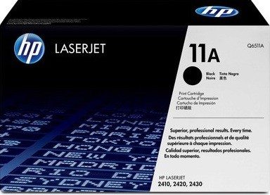 Q6511A (11A) оригинальный картридж HP для принтера HP LaserJet 2400/ 2410/ 2420/ 2420d/ 2420n/ 2420dn/ 2430/ 2430n/ 2430t/ 2430tn/ 2430dtn black, 6000 страниц