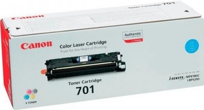 Canon 701L C 9290A003 оригинальный картридж (пониженной емкости) для принтера Canon LBP-5200, MF8180, MF8180c, LBP-5200, LBP-5200f, LBP-5200n cyan 2000 страниц