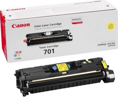 Canon 701L Y 9288A003 оригинальный картридж (пониженной емкости) для принтера Canon LBP-5200, MF8180, MF8180c, LBP-5200, LBP-5200f, LBP-5200n 2000 yellow