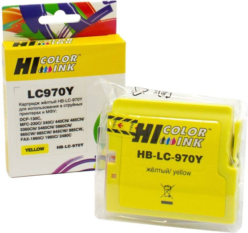 Картридж Hi-Black (HB-LC-970Y) для Brother MFC-260c/235c/DCP-150c/135c, Yellow