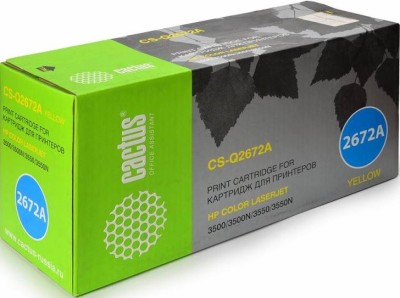 Cactus Q2672A Картридж (CS-Q2672A) для HP CLJ 3500/ 3550/ 3700, желтый, 4 000 стр.