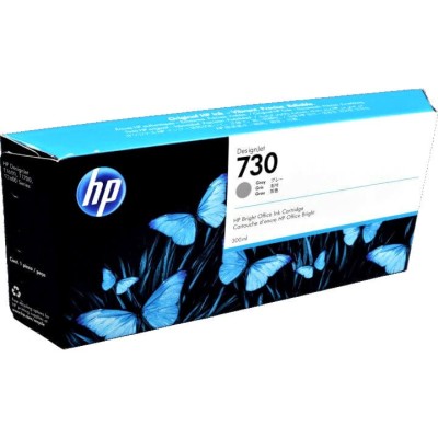 Картридж HP №730 (P2V72A) Gray оригинальный для HP DesignJet T1700/ T1600/ T2600, серый, увеличенный, 300 мл.