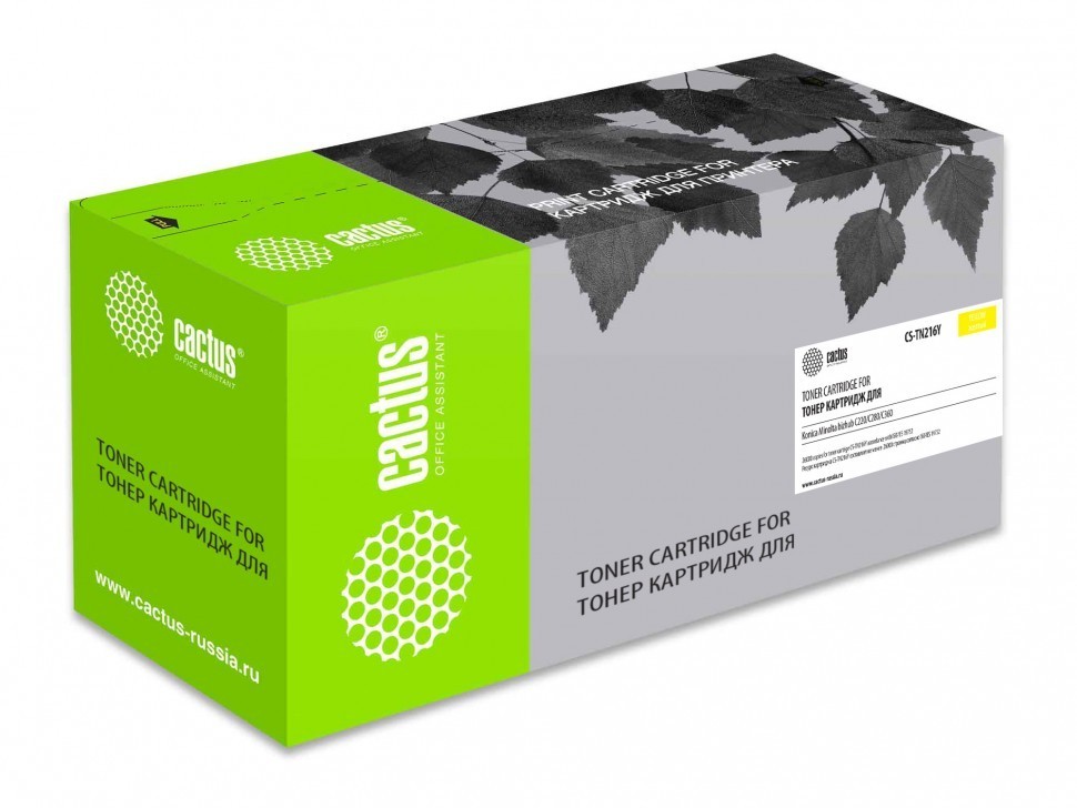 Картридж Cactus TN-216Y (CS-TN216Y) Yellow для Konica Minolta bizhub C220/ C280/ C360, желтый, 26000 стр.