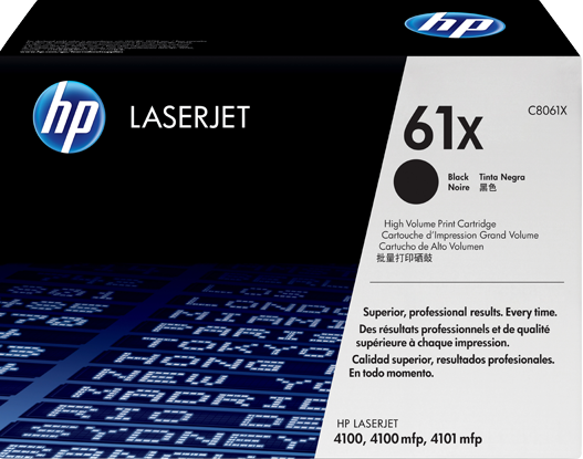 C8061X (61X) оригинальный картридж HP для принтера HP LaserJet 4100/ 4100N/ 4100TN/ 4100dtn black, 10000 страниц