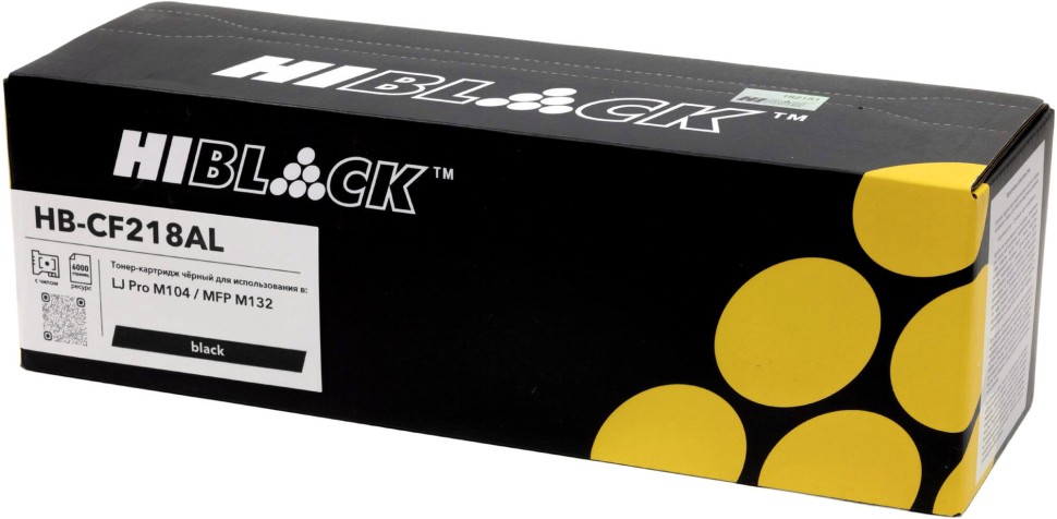 Тонер-картридж Hi-Black (HB-CF218AL) для HP LJ Pro M104/MFP M132, 6K, с чипом (увелич. ресурс)