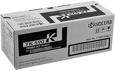 TK-590K (1T02KV0NL0) оригинальный картридж Kyocera для принтера Kyocera FS-C2026MFP/ FS-C2126MFP/ FS-C2526MFP/ FS-C2626MFP/ FS-C5250DN/ Ecosys M6026/ P6026CDN/ P6526CDN black, 7000 страниц
