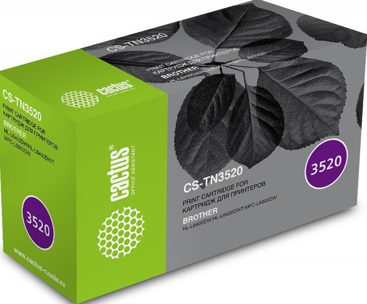 Картридж Cactus TN-3520 (CS-TN3520) для принтеров Brother HL L6400DW/ L6900DW/ L6900DWT черный 20000 страниц