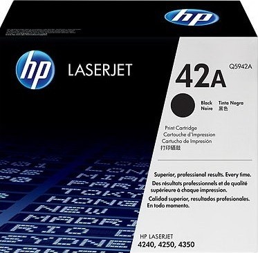 Q5942A (42A) оригинальный картридж HP для принтера HP LaserJet 4240/ 4240n/ 4250/ 4250n/ 4250tn/ 4250dtn/ 4250dtnsl/ 4350/ 4350n/ 4350tn/ 4350dtn/ 4350dtns black, 10000 страниц