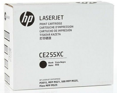 CE255XC (55X) оригинальный картридж в корпоративной упаковке  HP для принтера HP LaserJet P3010/ P3015d/ P3015dn/ P3015n/ P3015x black, 12500 страниц , (контрактная коробка)