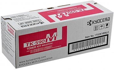 TK-590M (1T02KVBNL0) оригинальный картридж Kyocera для принтера Kyocera FS-C2026MFP/ FS-C2126MFP/ FS-C2526MFP/ FS-C2626MFP/ FS-C5250DN/ Ecosys M6026/ P6026CDN/ P6526CDN magenta, 5000 страниц