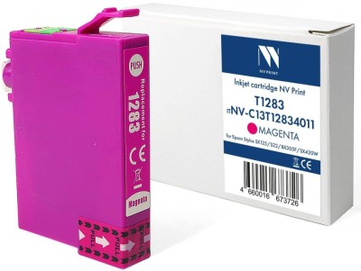 Картридж NV Print T1283 (NV-C13T12834011) Magenta для Epson Stylus SX125/ S22/ BX305F/ SX420W, пурпурный, 13мл