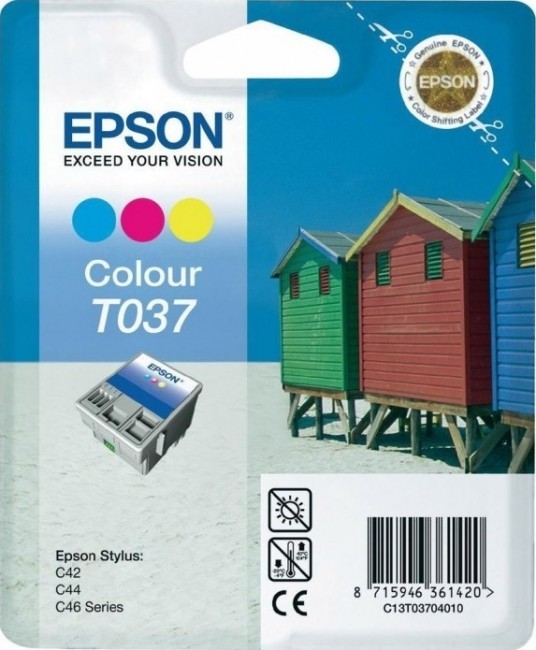 Картридж Epson C13T03704010 T037 25ml цветной 180 копий в технологической упаковке