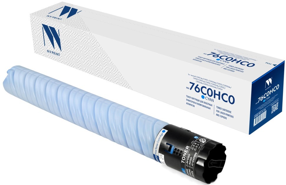 Картридж NV Print 76C0HC0 (NV-76C0HC0) Cyan для Lexmark CX924/ CX923/ CX922/ CX921/ CS923/ CS921, голубой, увеличенный, 34000 стр.