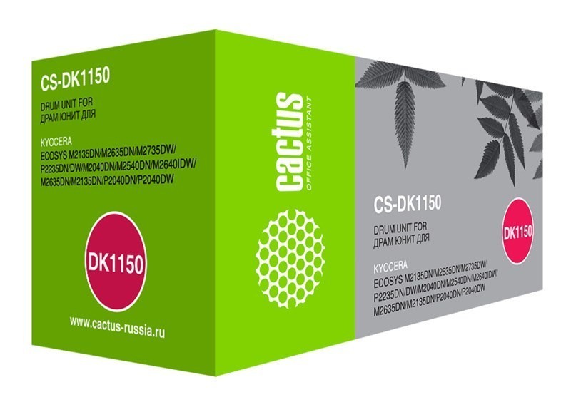 Фотобарабан Cactus DK-1150 (CS-DK1150) для принтеров Kyocera M2040dn, M2135dn, M2540dn, M2540dw, M2635dn, M2635dw, M2640idw, M2735dw, P2040dn, P2040dw, P2235d, P2235dn, P2235dw, P2335d, P2335dn, P2335dw 100000 страниц