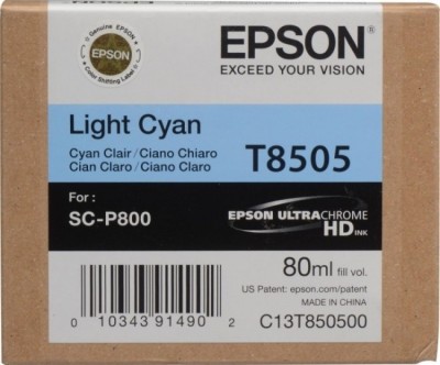 C13T850500 Картридж Epson T8505 для SC-P800, Light Cyan, 80 мл. (cons ink)