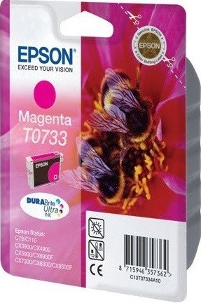 Картридж Epson C13T10534A10 T0733, 5ml пурпурный 400 копий в технологической упаковке
