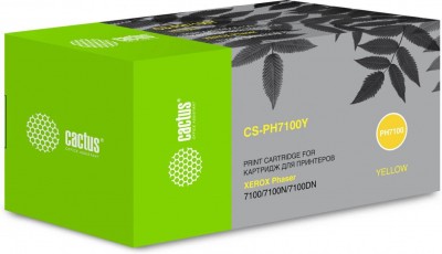 106R02608 Картридж Cactus CS-PH7100Y для принтеров Xerox Phaser 7100/7100N/7100DN желтый (4 500 стр.)