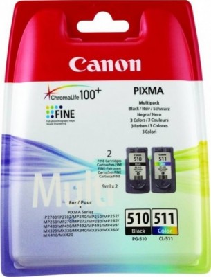 2970B010 Canon PG-510/CL-511 Картридж для PIXMA MP240/260/480, MX320/330, 4 цвета, 244 стр.