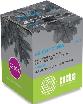 CLP-C300A Картридж Cactus CS-CLP-C300A для принтеров Samsung CLP-300/300N/CLX-3160N/3160FN голубой (1 000 стр.)