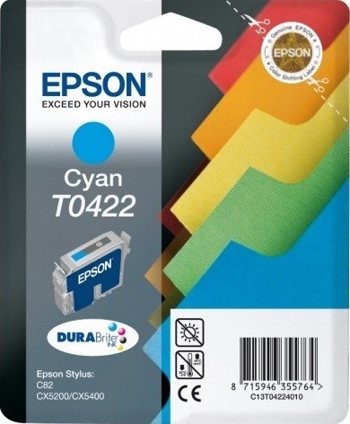 Картридж Epson C13T04224010 T0422 16ml голубой 420 копий в технологической упаковке