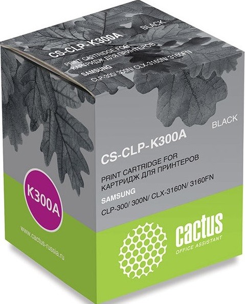 CLP-K300A Картридж Cactus CS-CLP-K300A для принтеров Samsung CLP-300/300N/CLX-3160N/3160FN черный (2 000 стр.) 