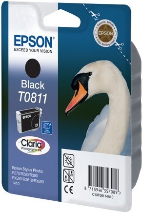 Картридж Epson C13T11114A10 / C13T08114A T0811, T11114 11,1ml черный 480 копий в технологической упаковке