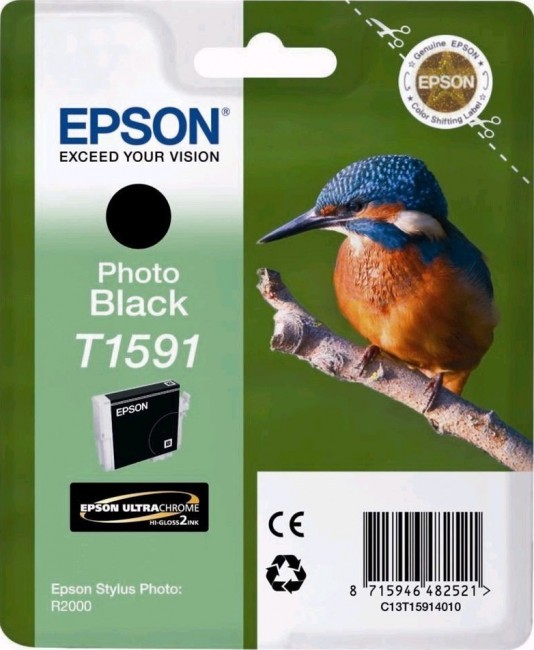 Картридж Epson C13T15914010 T1591 17ml черный фото 850 копий в технологической упаковке
