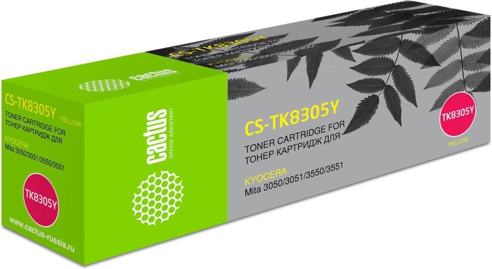 Картридж Cactus TK-8305Y (CS-TK8305Y) Yellow для Kyocera TASKalfa 3050/ 3051/ 3550/ 3551, жёлтый, 15000 стр.