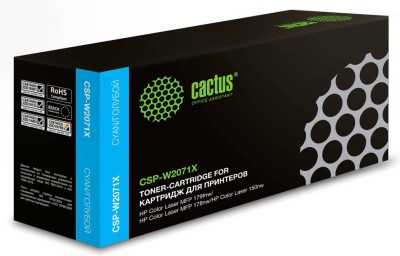 Картридж Cactus W2071X 117X (CSP-W2071X) Cyan для HP Color Laser 150a/ 150nw, 178nw MFP/ 179fnw MFP, голубой, увеличенный, 1300 стр.