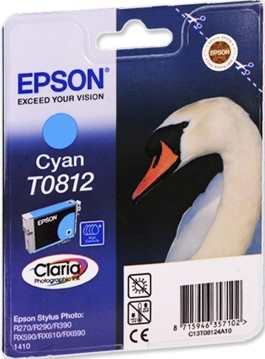 Картридж Epson C13T11124A10 / C13T08124A T0812, T11124 11,1ml голубой 740 копий в технологической упаковке