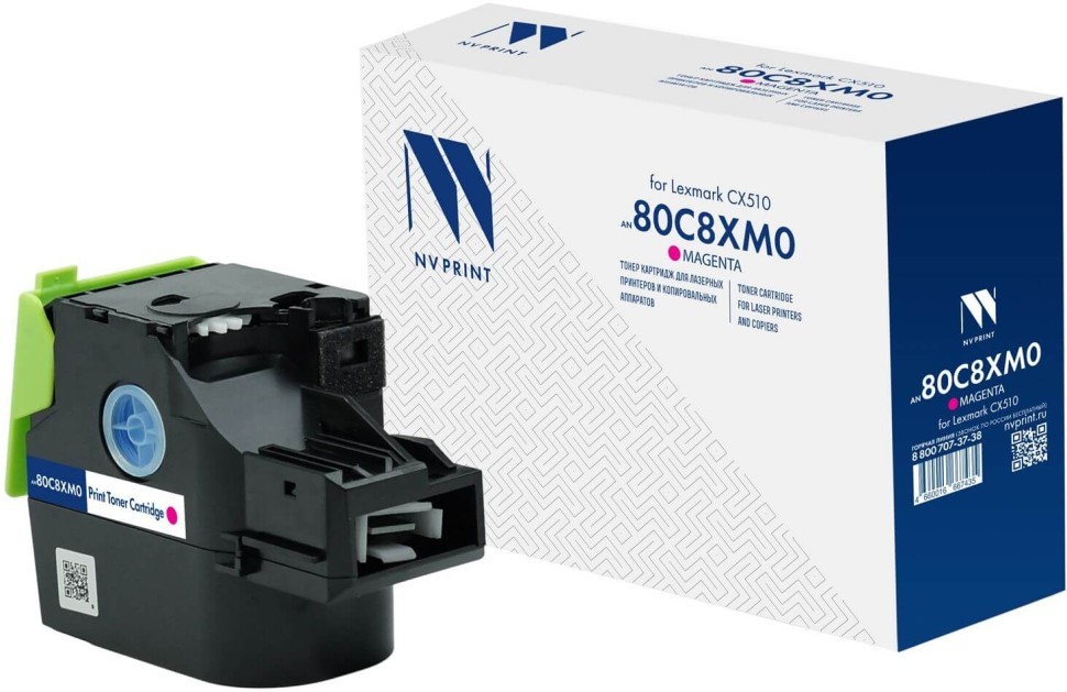 Картридж NV Print 80C8XM0 (NV-80C8XM0) Magenta для Lexmark CX510de/ CX510dhe/ CX510dthe, пурпурный, увеличенный, 4000 стр.