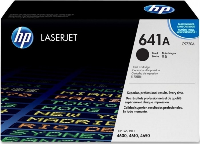 C9720A (641A) оригинальный картридж HP для принтера HP Color LaserJet 4600/ 4600n/ 4600dn/ 4600dtn/ 4600hdt/ 4610n/ 4650/ 4650n/ 4650dn/ 4650dtn/ 4650hdn black, 9000 страниц