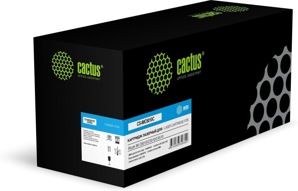 Картридж Cactus 842533 (CS-IMC6010C) Cyan (с чипом) для Ricoh IM C6010/ C5510/ C4510, голубой, 28000 стр.