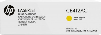 CE412AC (305A) оригинальный картридж в корпоративной упаковке  HP для принтера HP Color LaserJet M351/ M375/ M451/ M475 CLJ Pro 300 Color M351/ Pro 400 Color M451/ Pro 300 Color MFP M375/ Pro 400 Color MFP M475 yellow, 2600 страниц, (контрактная коробка)