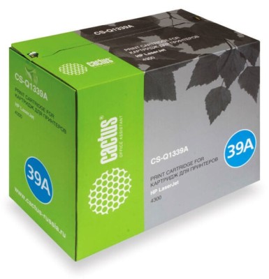 Картридж Cactus Q1339A (CS-Q1339A) (без чипа) для HP Color LaserJet 4300, чёрный, 18000 стр.