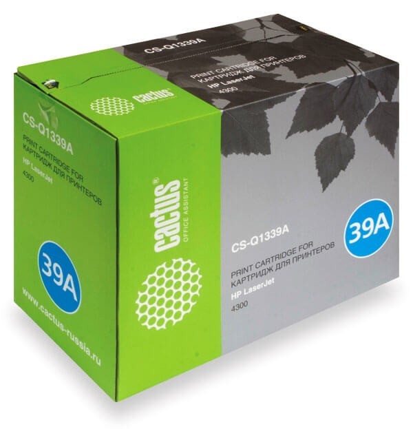 Картридж Cactus Q1339A (CS-Q1339A) (без чипа) для HP Color LaserJet 4300, чёрный, 18000 стр.