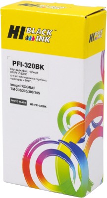 Картридж Hi-Black PFI-320Bk (HB-PFI320Bk) для Canon imagePROGRAF TM-200/ TM-205/ TM-300/ TM-305, чёрный (black), 300мл