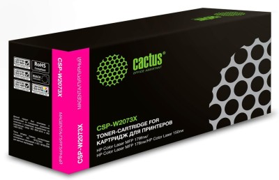 Картридж Cactus W2073X 117X (CSP-W2073X) Magenta для HP Color Laser 150a/ 150nw, 178nw MFP/ 179fnw MFP, пурпурный, увеличенный, 1300 стр.
