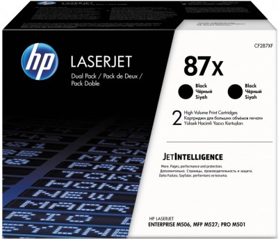 CF287XF / CF287XD (87X) двойной оригинальный картридж HP для принтера HP LaserJet Enterprise M506dn/ M506x/ M527dn/ M527f/ M527c Black, 2*18000 страниц