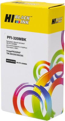 Картридж Hi-Black PFI-320MBK (HB-PFI320MBk) для Canon imagePROGRAF TM-200/ TM-205/ TM-300/ TM-305,  матовый чёрный (matte black), 300мл